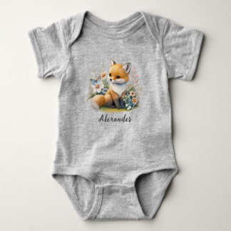 Personalisiert WILD ONE First Forest Fox Baby Body Baby Strampler