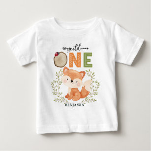 Personalisiert WILD ONE First Forest Fox Baby T-Sh Baby T-shirt