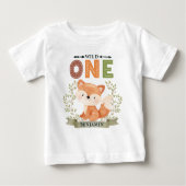 Personalisiert WILD ONE First Forest Fox Baby T-shirt (Vorderseite)