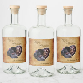 Personalisiert Wild Türkei Frohe Weihnachten Alkoholflaschenetikett