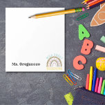 Personalisiert Wild über das Lehren von Boho Rainb Notizblock<br><div class="desc">Personalisiert Wild über Boho Rainbow Notepad Hervorragend für deinen Lieblingslehrer oder für dich selbst, wenn du Lehrer bist. Dieses Notizblock ist groß und vollständig anpassbar! Das robuste Papier und das vereinfachende, aber niedliche Design mit Tierdruck und Pun sind genau das, was jeder Lehrer braucht, um alle zufälligen Noten an einem...</div>