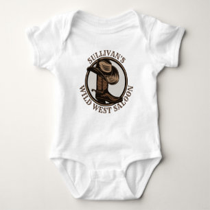 Personalisiert Wild West Saloon Western Cowboy Boo Baby Strampler