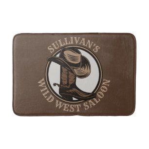 Personalisiert Wild West Saloon Western Cowboy Boo Badematte