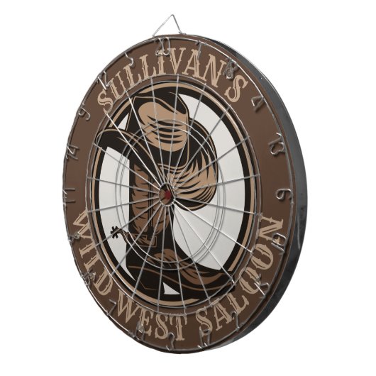 Personalisiert Wild West Saloon Western Cowboy Boo Dartscheibe (Vorderseite rechts)