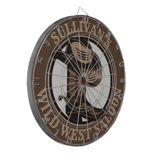 Personalisiert Wild West Saloon Western Cowboy Boo Dartscheibe (Vorderseite Links)