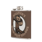 Personalisiert Wild West Saloon Western Cowboy Boo Flachmann (Links)
