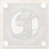 Personalisiert Wild West Saloon Western Cowboy Boo Glasuntersetzer (Rückseite)
