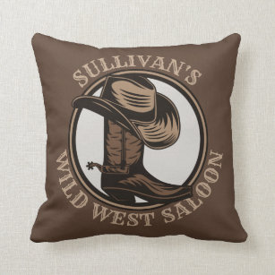 Personalisiert Wild West Saloon Western Cowboy Boo Kissen
