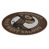 Personalisiert Wild West Saloon Western Cowboy Boo Schneidebrett (Ecke)