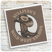Personalisiert Wild West Saloon Western Cowboy Serviette