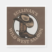 Personalisiert Wild West Saloon Western Cowboy Serviette (Vorderseite)