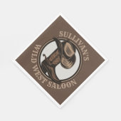 Personalisiert Wild West Saloon Western Cowboy Serviette (Ecke)