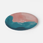 Personalisiert Wilderness Rosa Aquamarin Blauer Ge Pappteller (Schrägansicht)