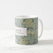 Personalisiert William Morris Jasmine Dotted Journ Kaffeetasse (VorderseiteRechts)