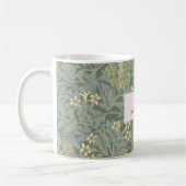 Personalisiert William Morris Jasmine Dotted Journ Kaffeetasse (Links)