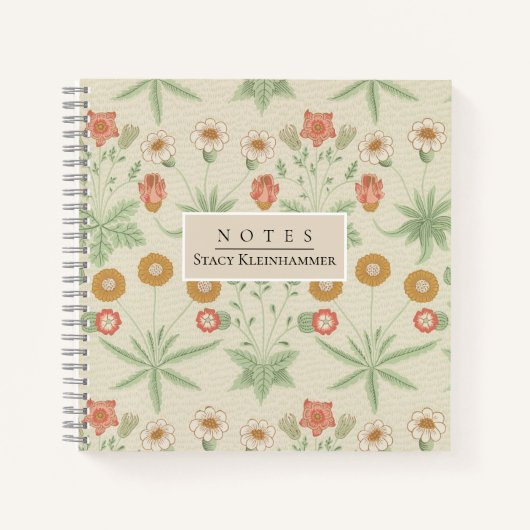 Personalisiert William Morris Vintag Floral Notizblock (Vorderseite)