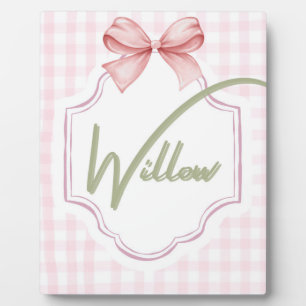 Personalisiert Willow Baby Girl Kinderzimmer Bow&G Fotoplatte