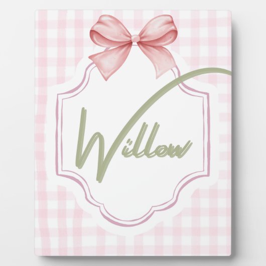 Personalisiert Willow Baby Girl Kinderzimmer Bow&G Fotoplatte (Vorderseite)