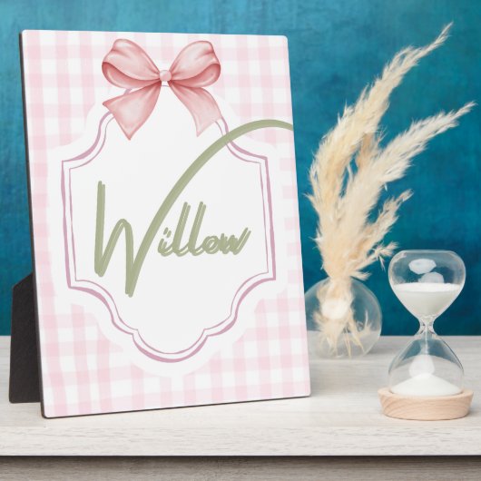 Personalisiert Willow Baby Girl Kinderzimmer Bow&G Fotoplatte (Seite)