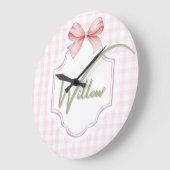 Personalisiert Willow Baby Girl Kinderzimmer Bow&G Große Wanduhr (Winkel)