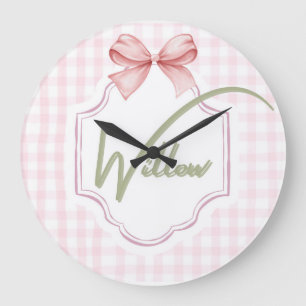 Personalisiert Willow Baby Girl Kinderzimmer Bow&G Große Wanduhr
