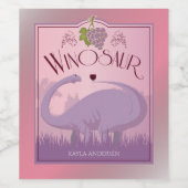 Personalisiert Winosaurier Weinetikett (Einzelnes Label)