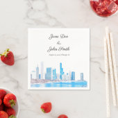 Personalisiert Wintery Chicago Skyline Serviette (Beispiel)