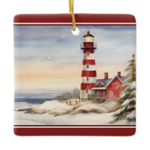 Personalisiert Wintery Lighthouse Schöne Weihnacht