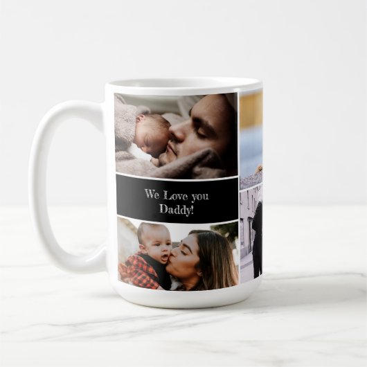 Personalisiert Wir Liebe Sie Daddy Foto Collage Kaffeetasse (Links)