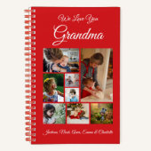 Personalisiert Wir Liebe Sie Oma | Red 8 Foto Notizblock (Vorderseite)