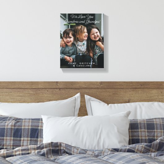 Personalisiert Wir Liebe Sie Opa Oma Foto Leinwanddruck (Insitu (Schlafzimmer))