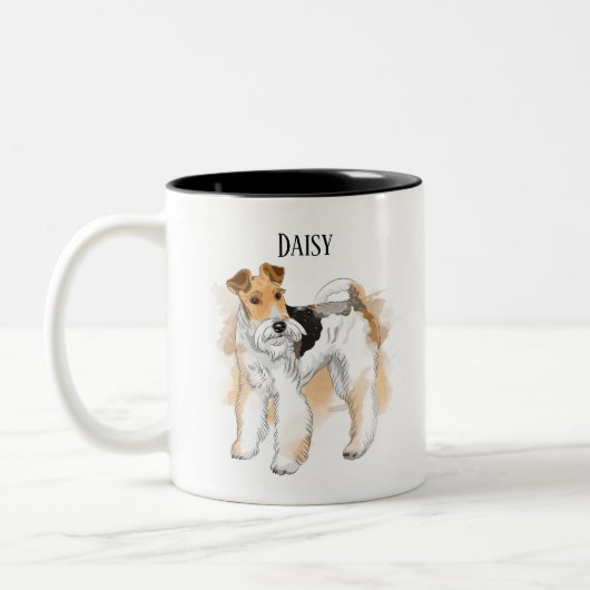 Personalisiert Wire Fox Terrier Birthday Zweifarbige Tasse (Links)