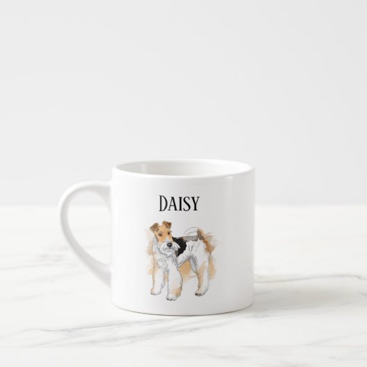 Personalisiert Wire Fox Terrier Foto Espressotasse (Links)