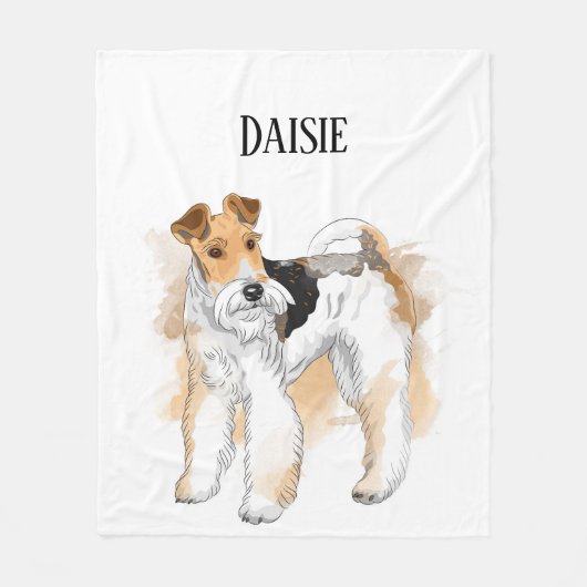 Personalisiert Wire Fox Terrier Foto Fleecedecke (Vorderseite)