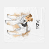Personalisiert Wire Fox Terrier Foto Fleecedecke (Vorderseite (Horizontal))