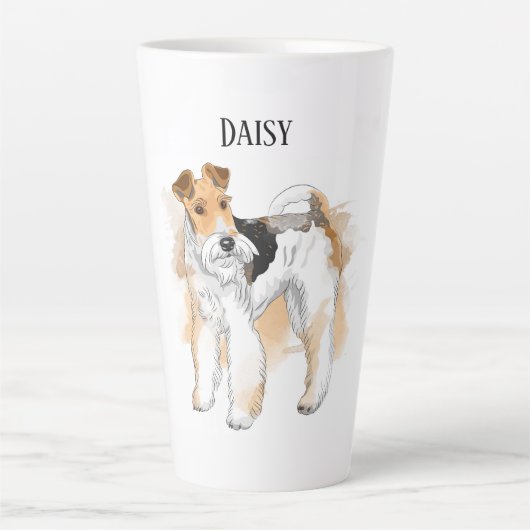 Personalisiert Wire Fox Terrier Foto Milchtasse (Vorderseite)