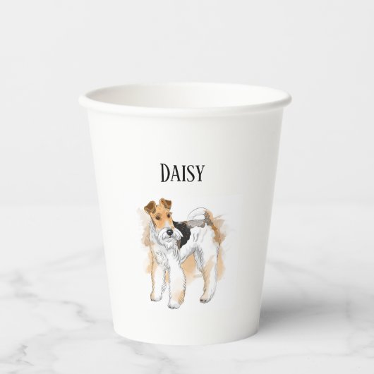 Personalisiert Wire Fox Terrier Foto Pappbecher (Vorderseite)