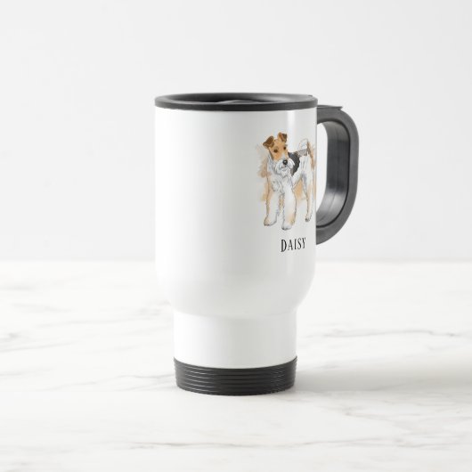 Personalisiert Wire Fox Terrier Foto Reisebecher (VorderseiteRechts)