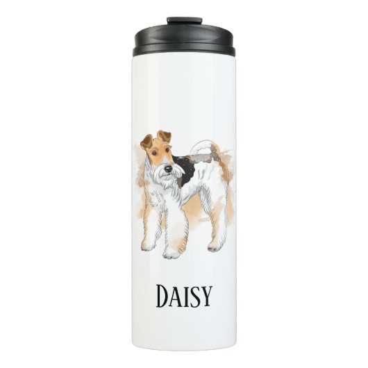 Personalisiert Wire Fox Terrier Foto Thermosbecher (Vorderseite)