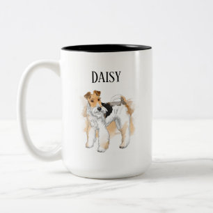Personalisiert Wire Fox Terrier Foto Zweifarbige Tasse
