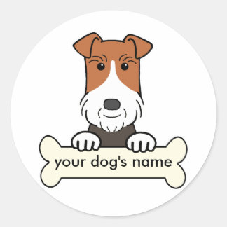 Personalisiert Wire Fox Terrier Runder Aufkleber