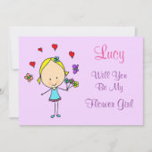 Personalisiert wirst du mein Blumenmädchen sein Einladung (Vorderseite)
