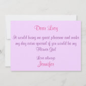 Personalisiert wirst du mein Blumenmädchen sein Einladung (Rückseite)