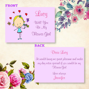 Personalisiert wirst du mein Blumenmädchen sein Einladung