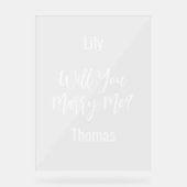 Personalisiert wirst du mich heiraten acrylschild (Vorderseite)