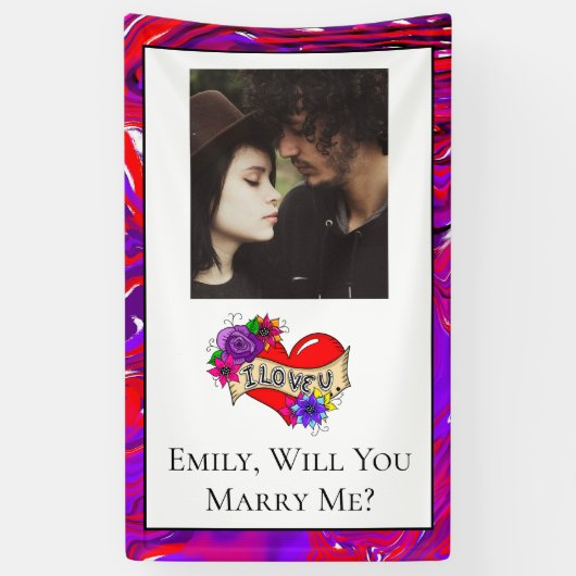 Personalisiert wirst du mich heiraten banner (Vertikal)