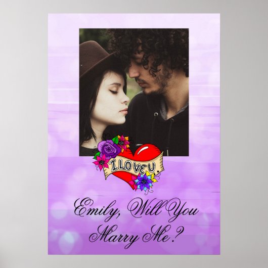 Personalisiert wirst du mich heiraten poster (Vorne)