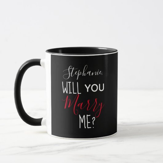 Personalisiert wirst du mir einen Heiratsvorschlag Tasse (Links)