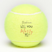 Personalisiert wirst du mir einen Heiratsvorschlag Tennisbälle (Rückseite)