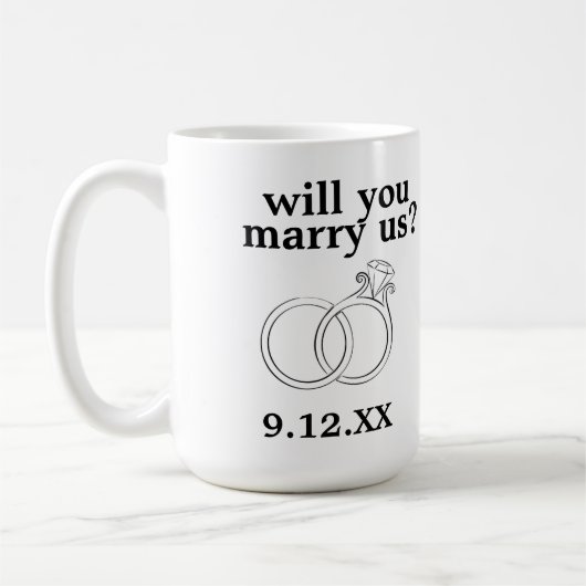 Personalisiert wirst du uns heiraten? Tasse (Links)
